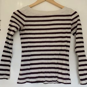 Purple striped long sleeve shirt